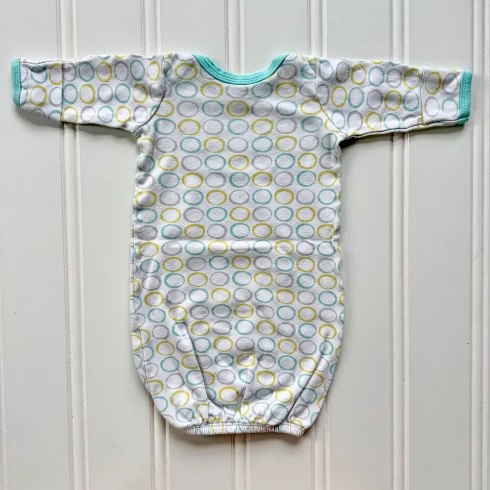Set of 3 Luvable Friends Cotton Baby Sleeper Gowns | 0-6 Months Unisex
